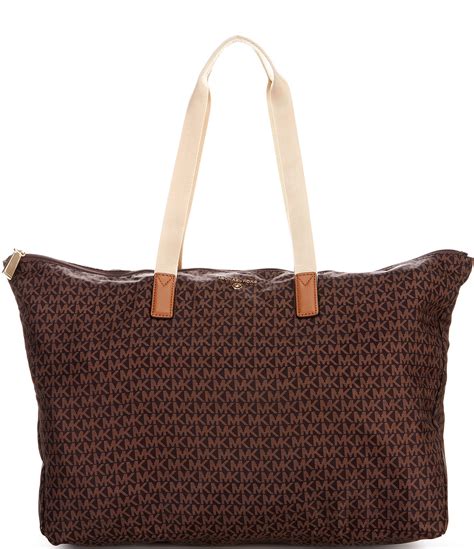 michael kors logo jet set travel large packable tote|Michael Kors carryall.